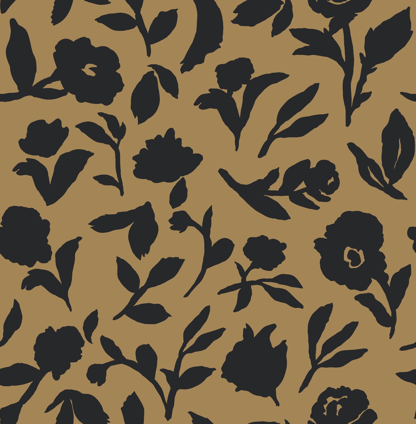 Tempaper Dancing Pansy by She She Peel and Stick Wallpaper Camel