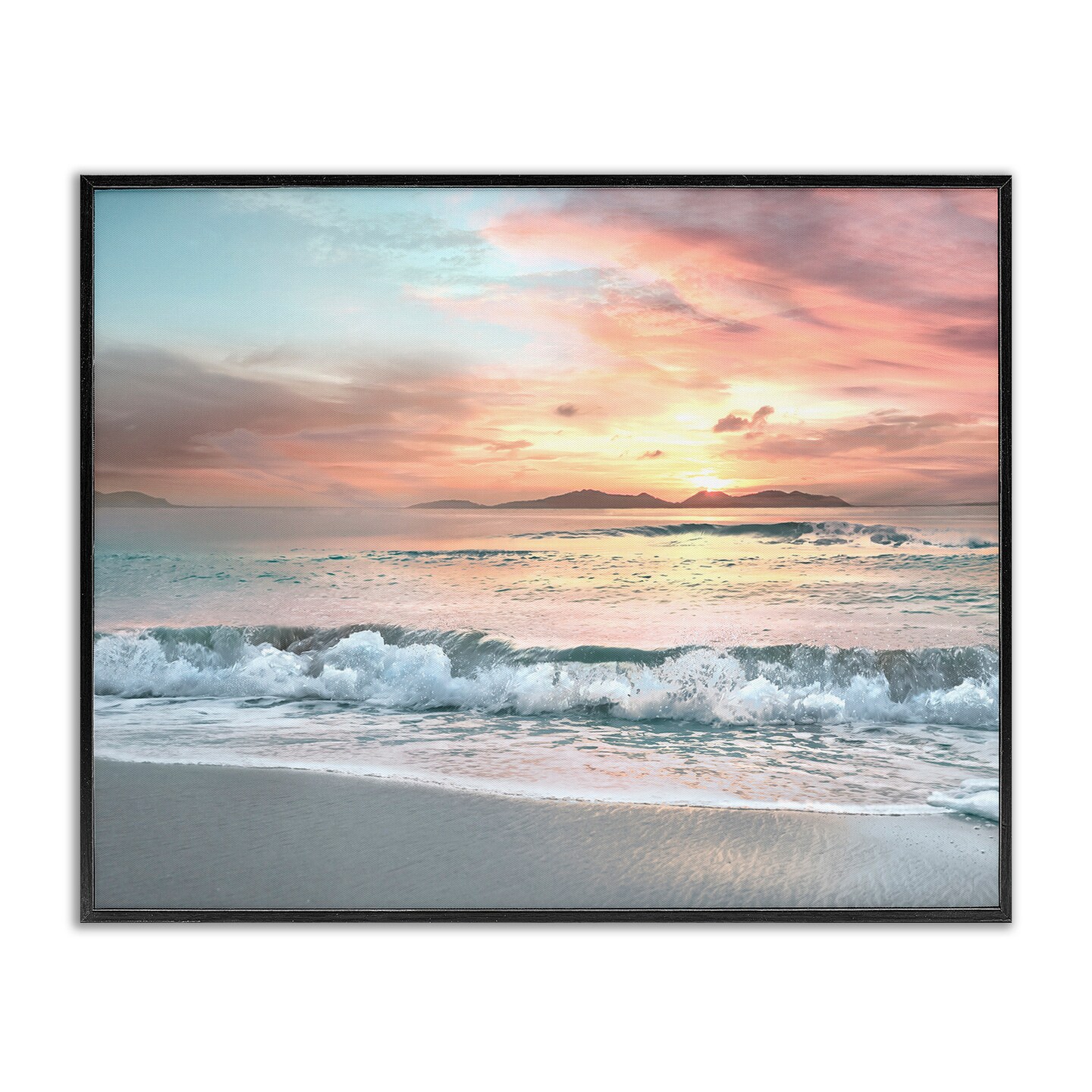 Stupell Industries Morning Sunrise Beach Landscape Framed Giclee Art