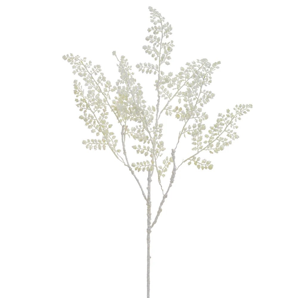 Allstate Glittered Maidenhair Fern Artificial Christmas Spray - 33&#x22; - White