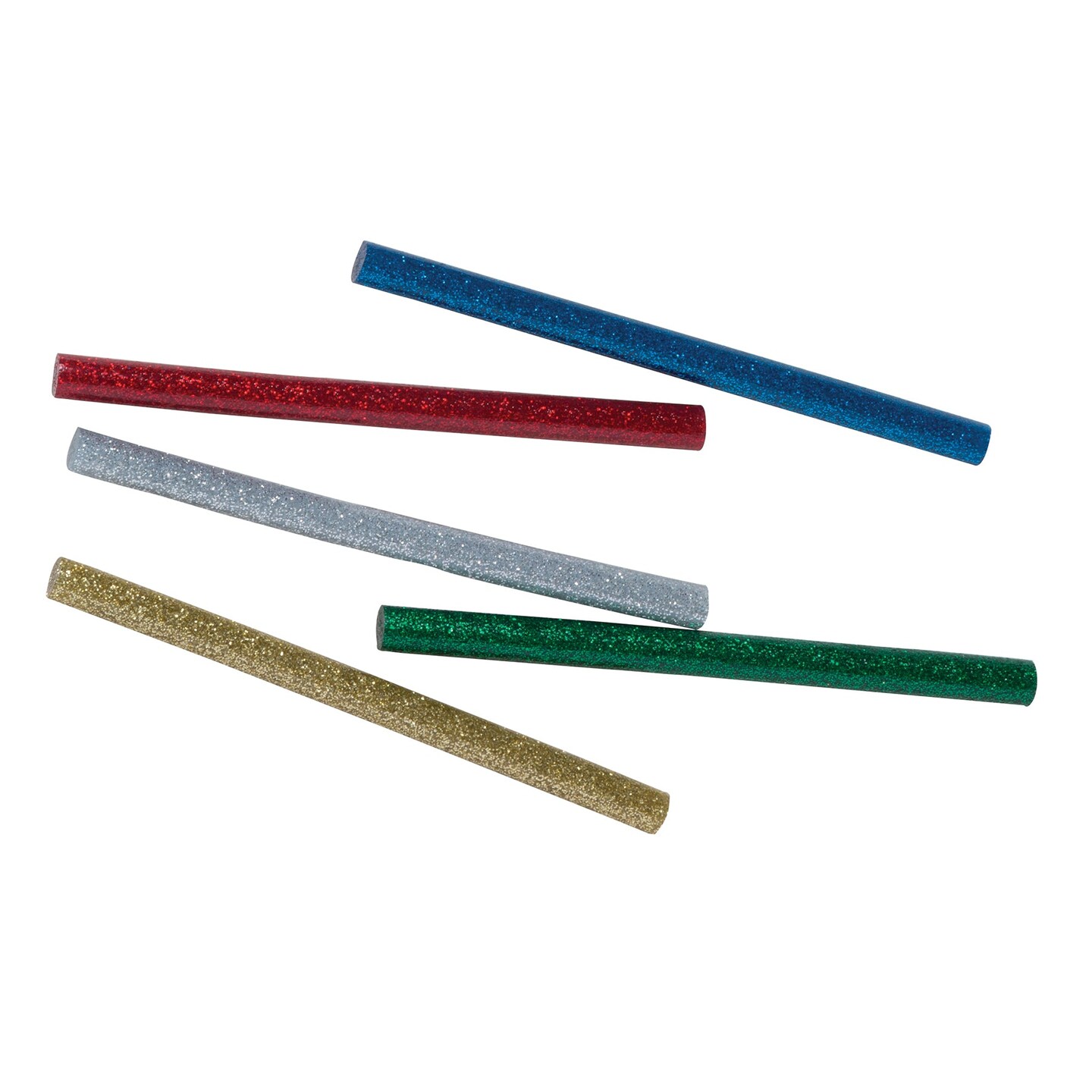 Hot Glue Sticks, 6 Assorted Glitter Colors, 4&#x22; x 0.31&#x22;, 12 Pieces