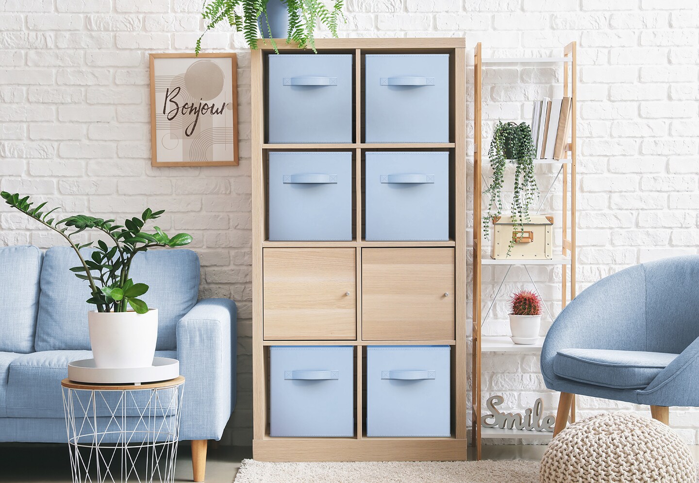 Sorbus Fabric Storage Cubes, Large 13 Inch Pastel Storage Bins, Foldable Cube Baskets with Handle 1 Pc