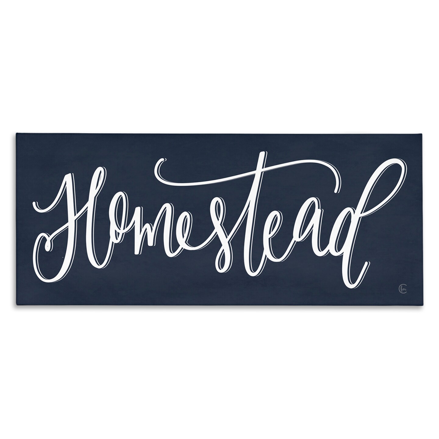 Stupell Industries Navy Blue Homestead Phrase Canvas Wall Art