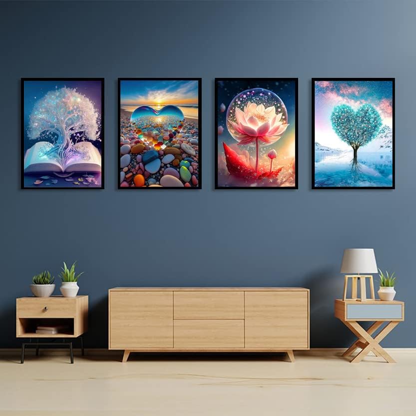 12 Pack Diamond Painting Kits for Adults,5D Landscape Diamond Art Kit for Beginners,DIY Paint with Diamonds Round Full Drill Paintings Gem Art for Home Wall Decor 12X16