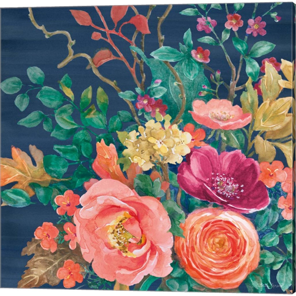 Floral Drama B by Beth Grove 14" x 14" Canvas Wall Art (Set of 2)