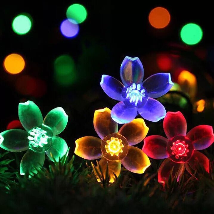 Kitcheniva 7M 50 LED Solar Powered Fairy String Flower Lights