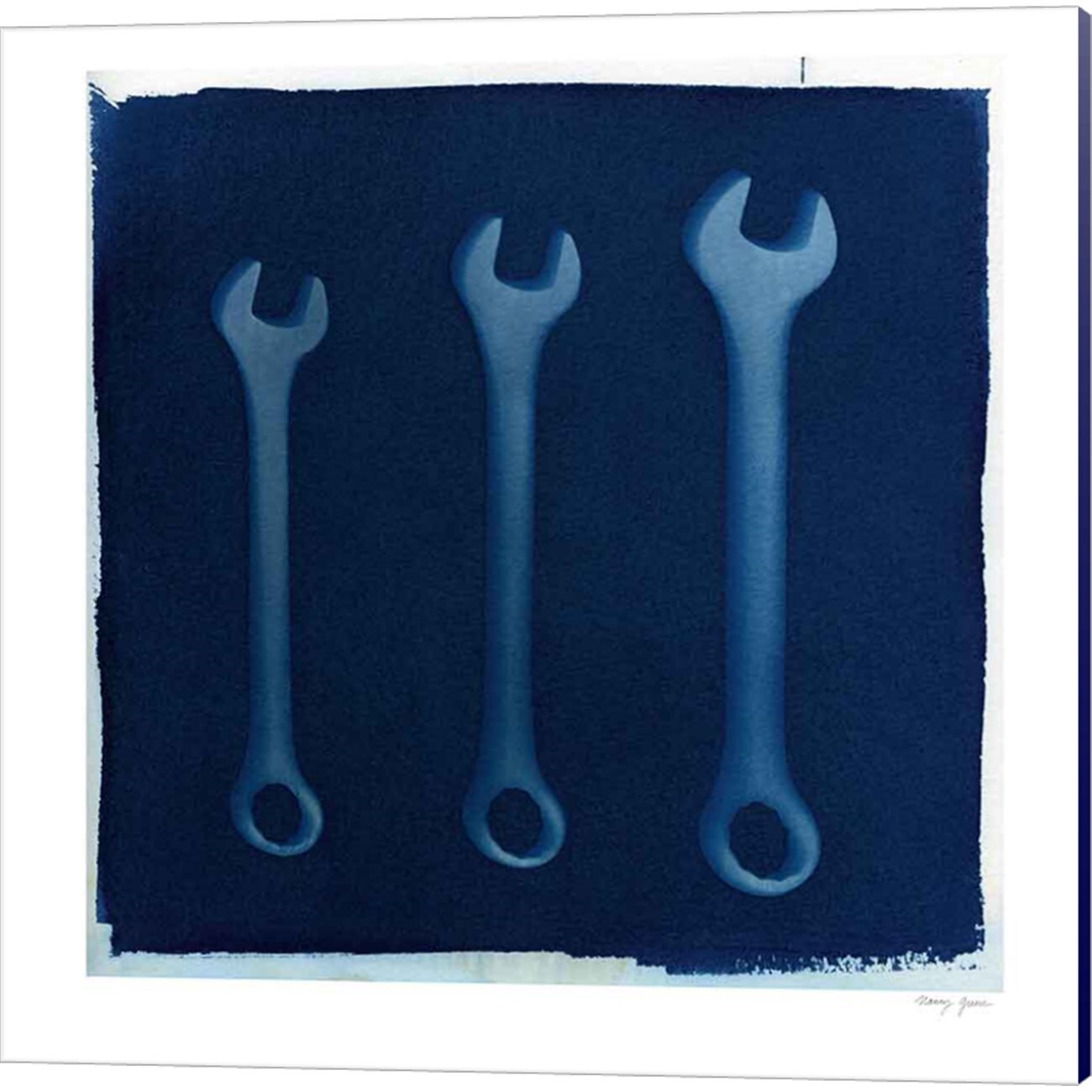 Cyanotype Tools by Nancy Green 14&#x22; x 14&#x22; Canvas Wall Art (Set of 2)