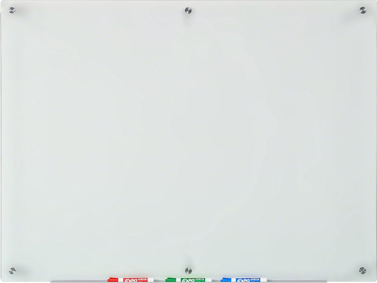 Audio-Visual Direct Frosted Glass Dry-Erase Board Set Includes Hardware & Marker Tray