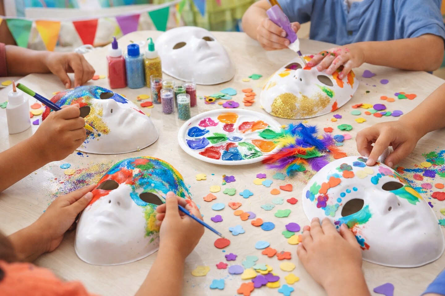 Full Face Craft Masks, White Plastic, Paint & Decorate, 9", 12 Pack