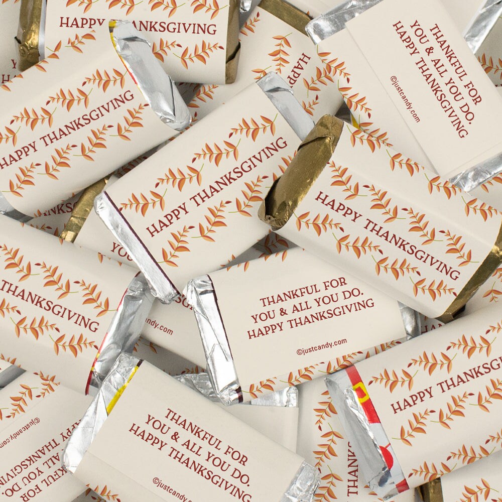 68ct Happy Thanksgiving Assorted Wrapped Hersheys Chocolate Miniatures For Candy Buffets, Friendsgiving Gifts & More - Autumn (1.25lb Bag)