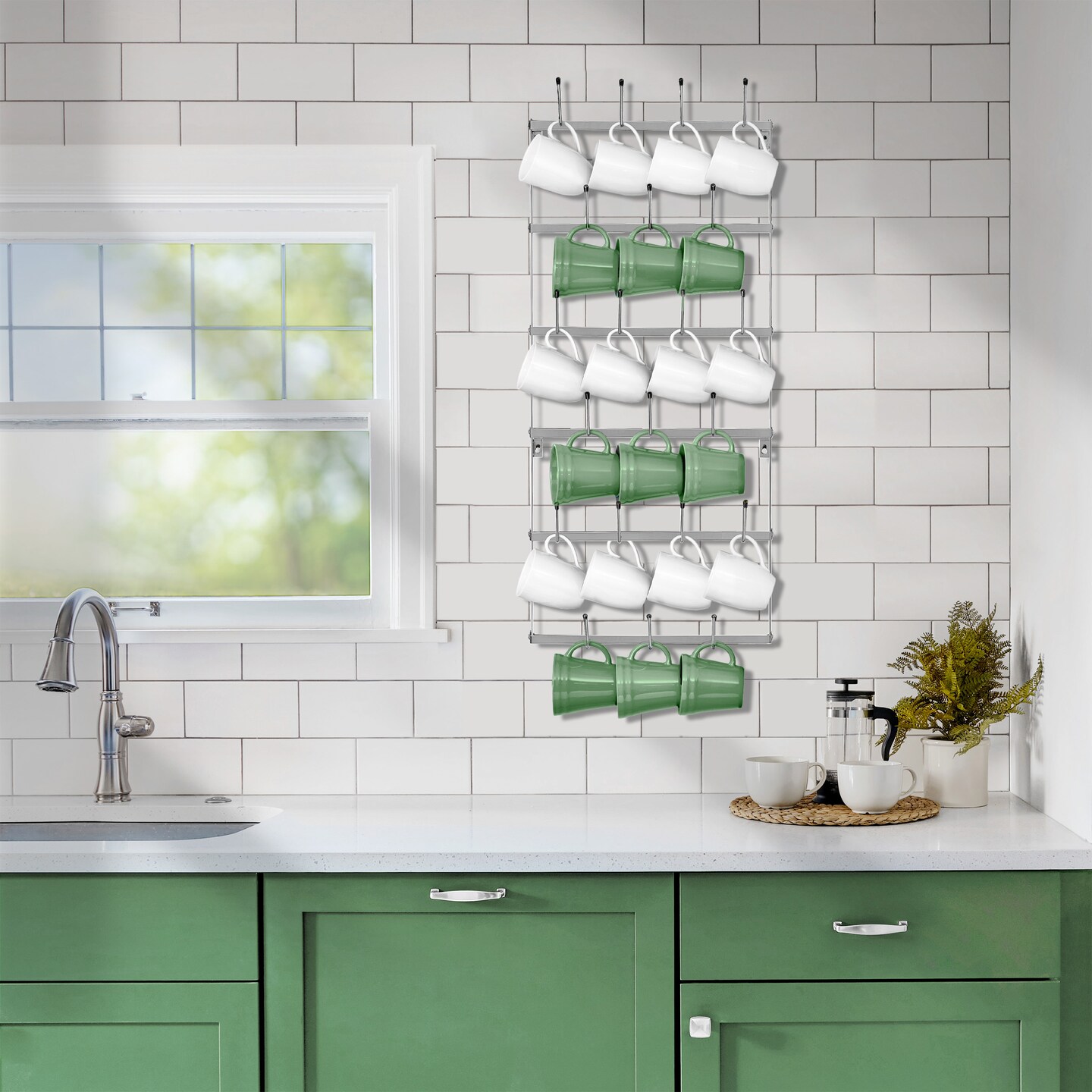 Sorbus 6-Tier Metal Mug Rack Organizer - for Home, Kitchen & Bar, Coffee Station
