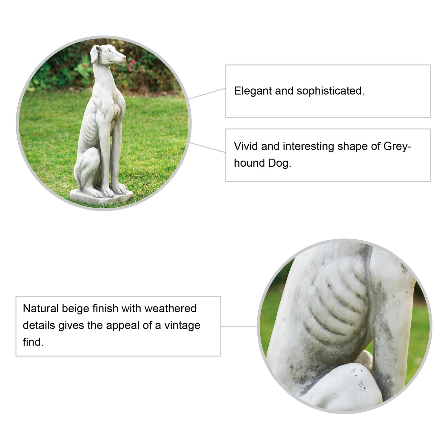 Set of 2 32&#x27;&#x27;H MGO Sitting Dog Garden Statue