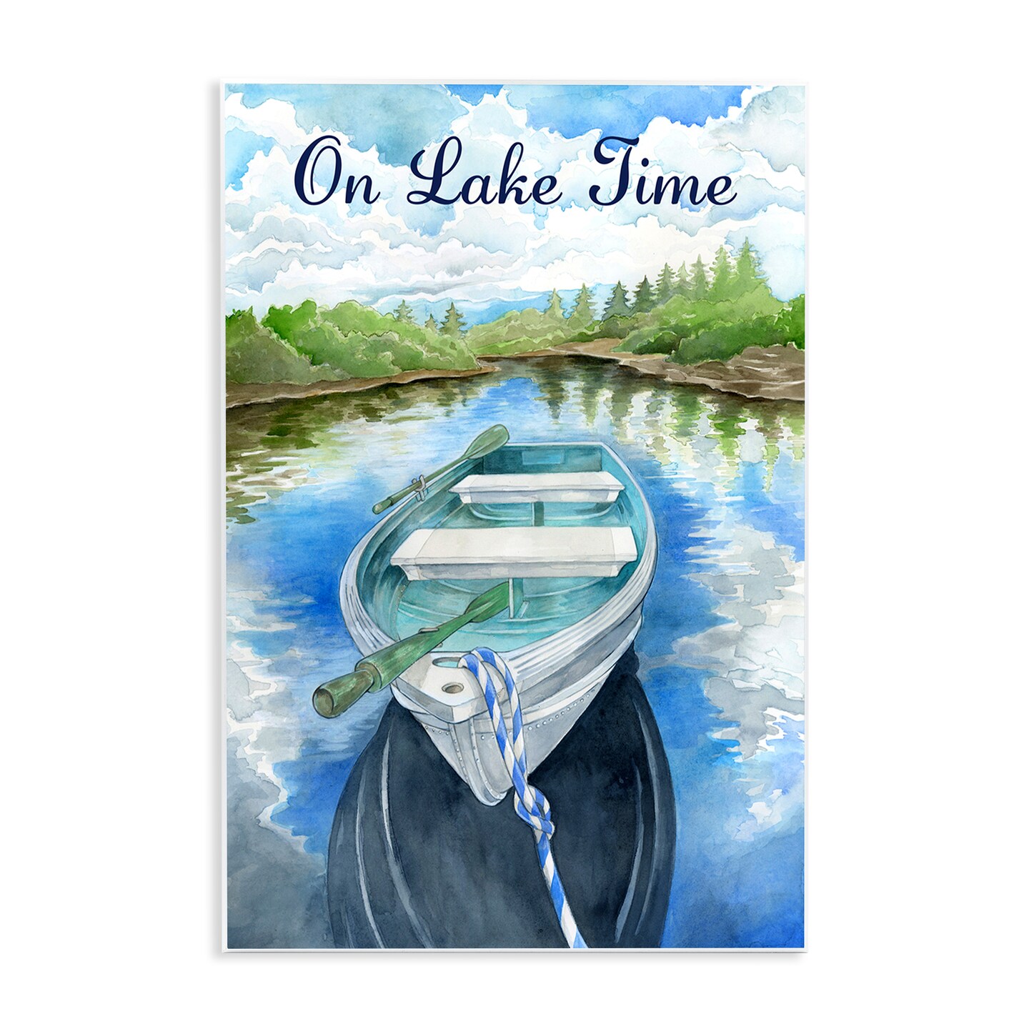 Stupell Industries On Lake Time Canoe Wall Plaque Art Design by Ronnie Rooney