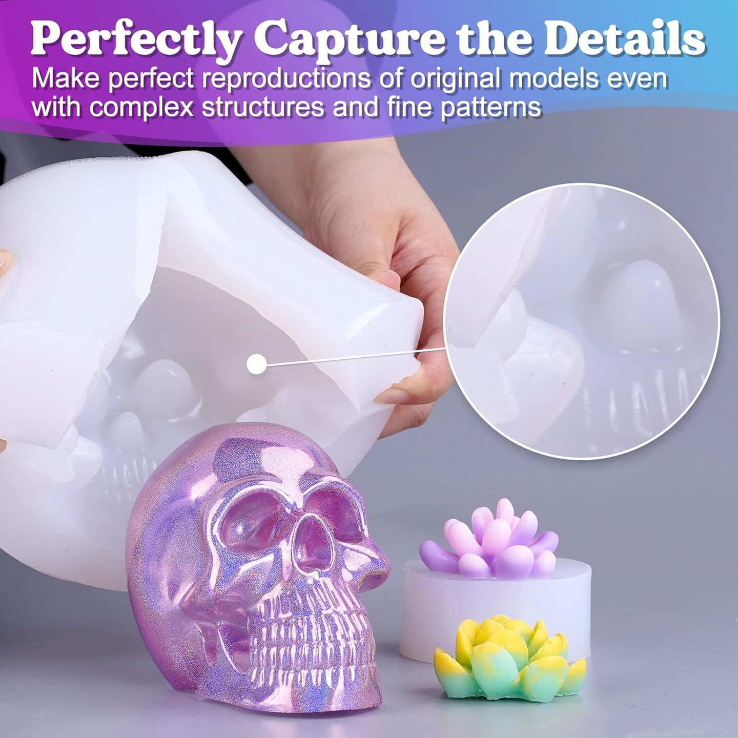 LET&#x27;S RESIN Silicone Mold Making Kit 0A, Extra Soft &#x26; Elastic Molding Silicone 70.5oz, Liquid Silicone for Mold Making Platinum Cure, Ideal for 3D Silicone Molds, Candle Molds (Translucent)