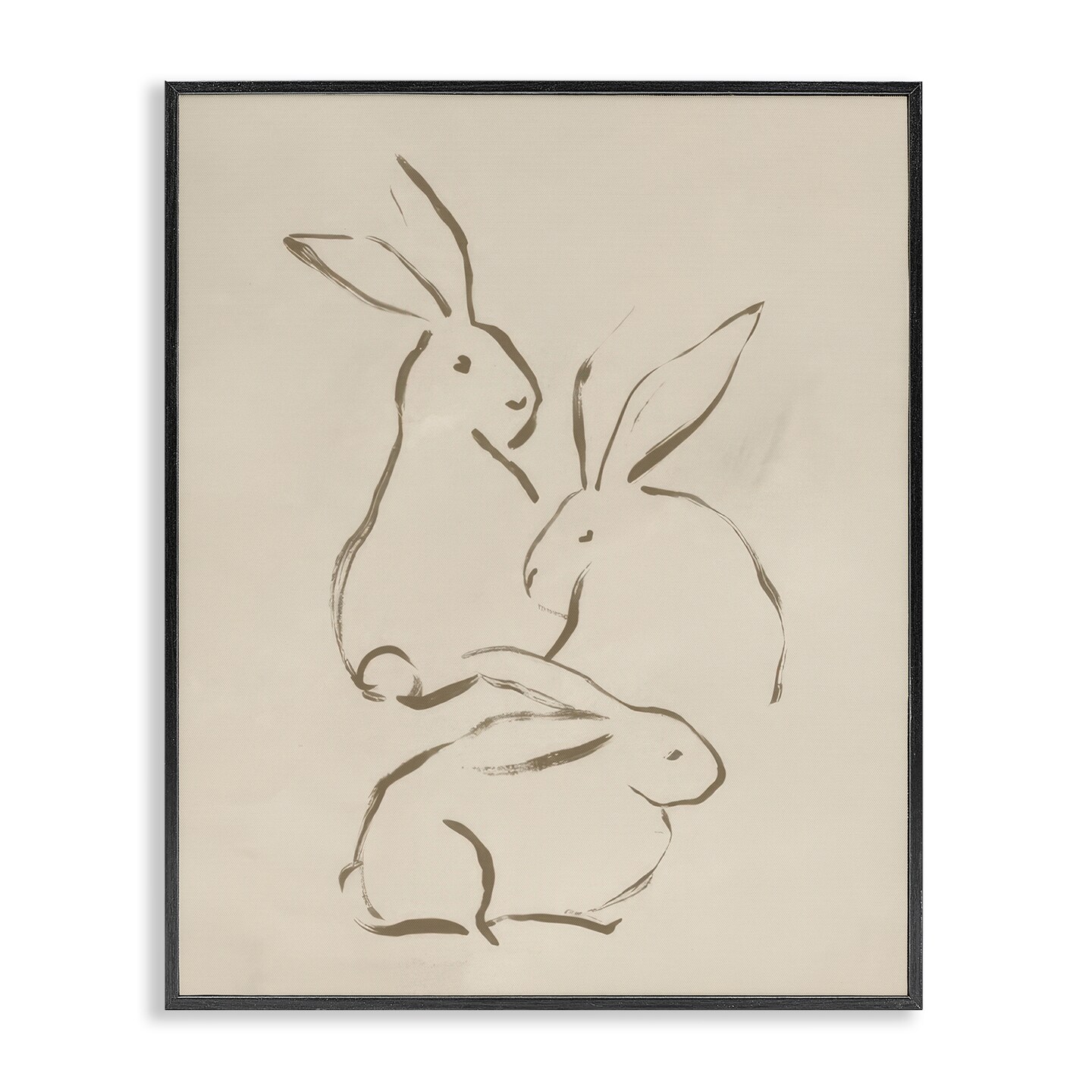 Stupell Industries Earthtone Bunny Sketch Framed Giclee Wall Art Design by June Erica Vess