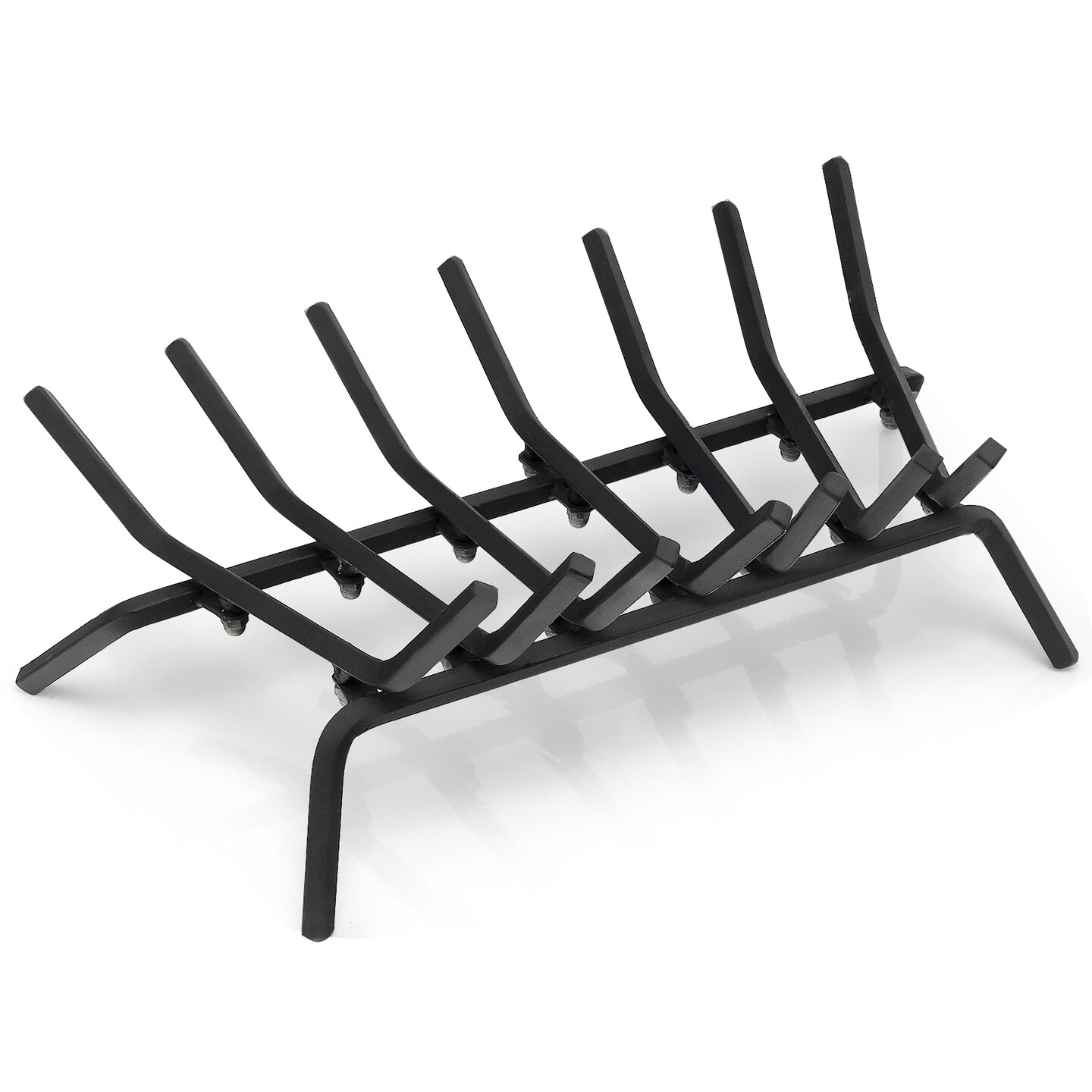 Black Metal Fireplace Grate for Outdoor Fire Pit with V-Shaped Design