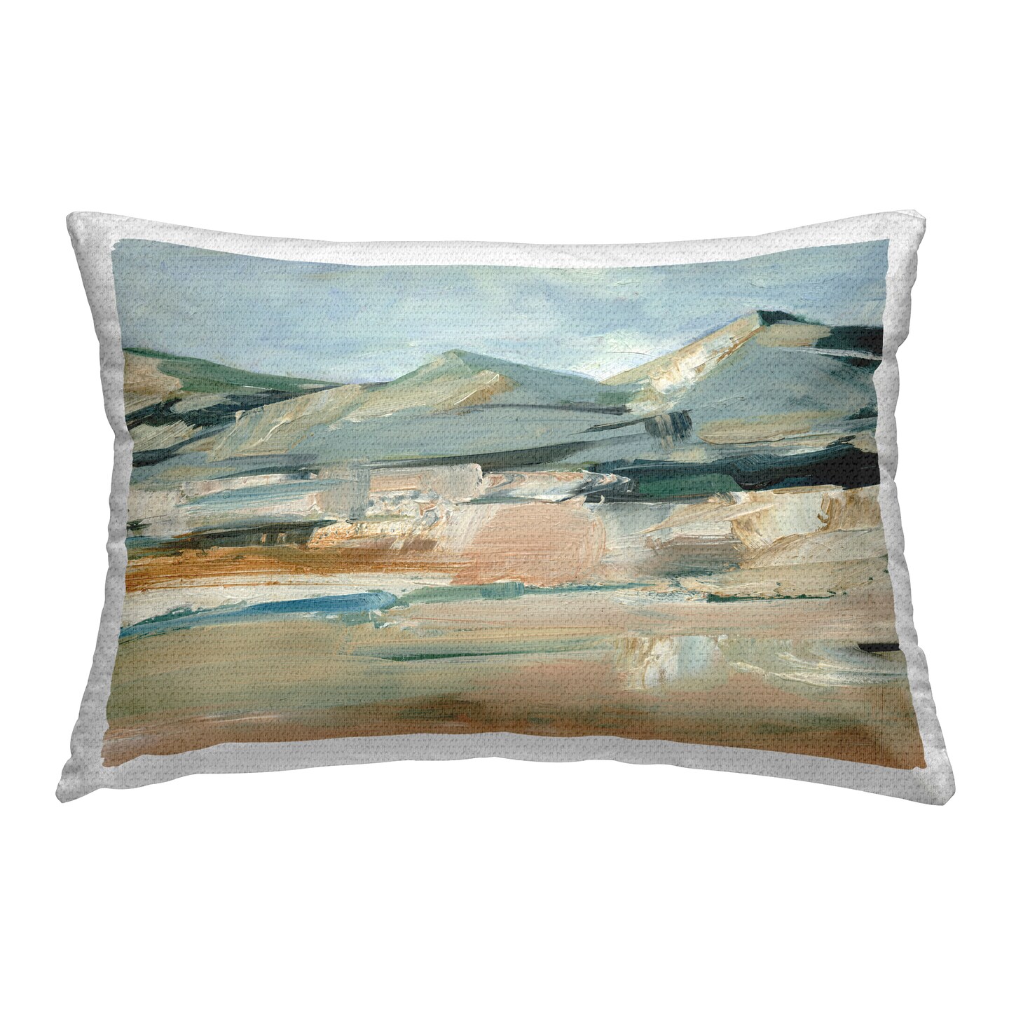 Neutral Hued Mountains Outdoor Printed Pillow Design by Ethan Harper, 14 x 7 x 20