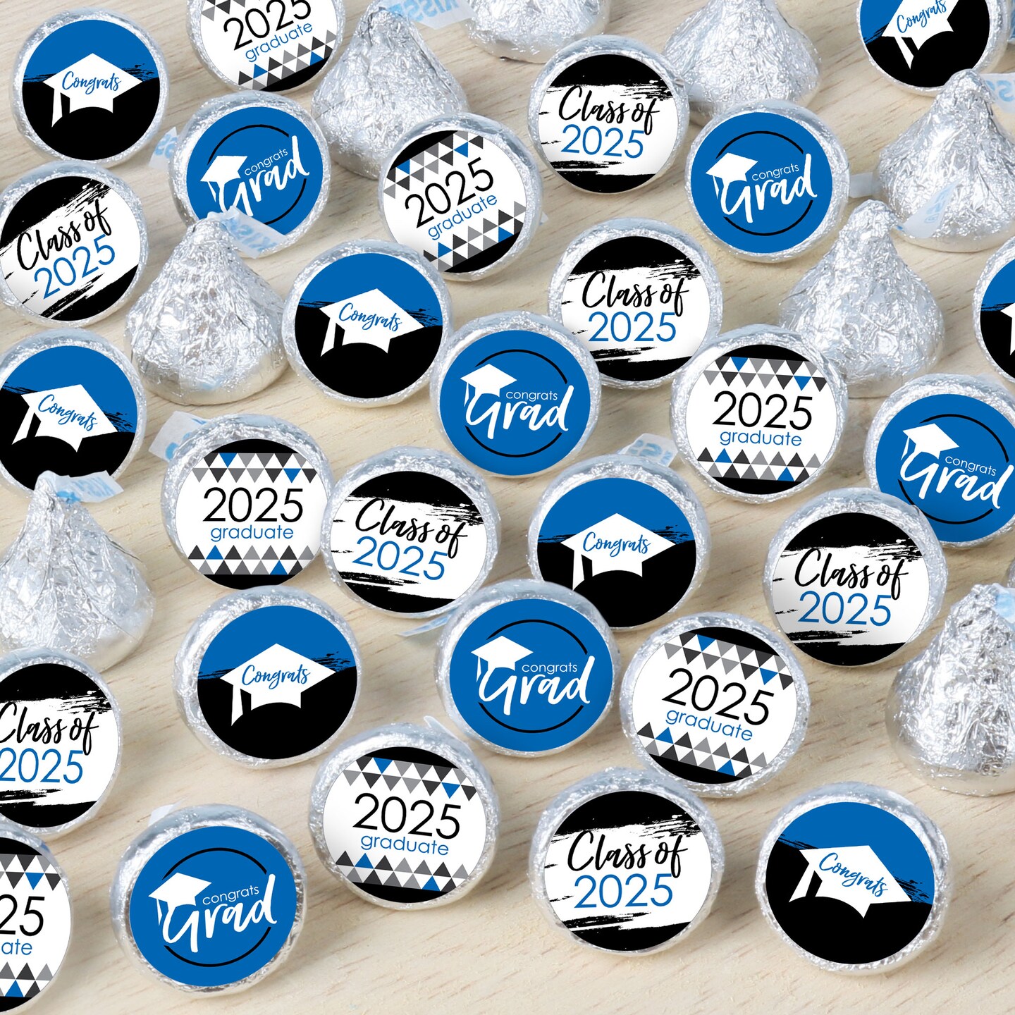 Big Dot of Happiness Blue Grad - Best is Yet to Come - 2025 Royal Blue Graduation Party Small Round Candy Stickers - Party Favor Labels - 324 Count