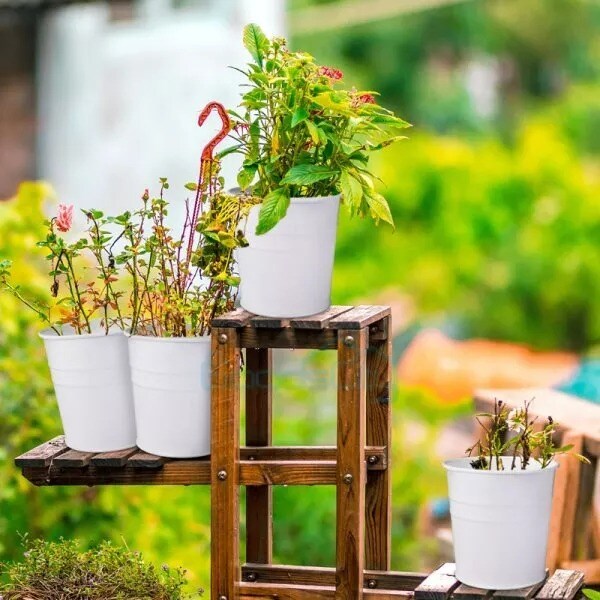 10X Wall Hanging Flower Pots Garden Fence Balcony Basket Plant Pot Planter Decor