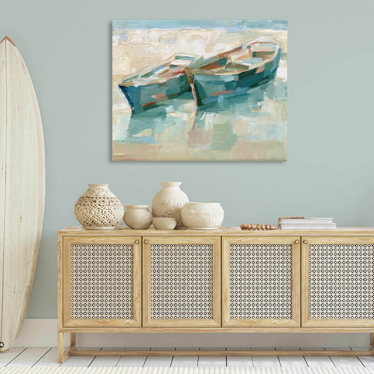 Stupell Industries Boat Duo on Shore Canvas Wall Art Design by Ethan Harper
