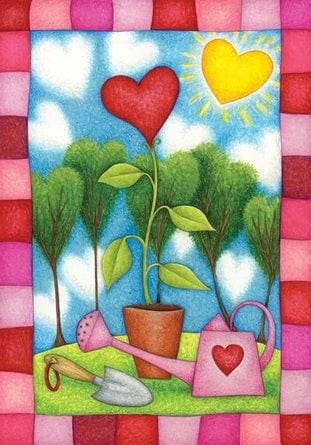 Happy Valentine&#x27;s Day Heart and Floral Banner 2 Sided