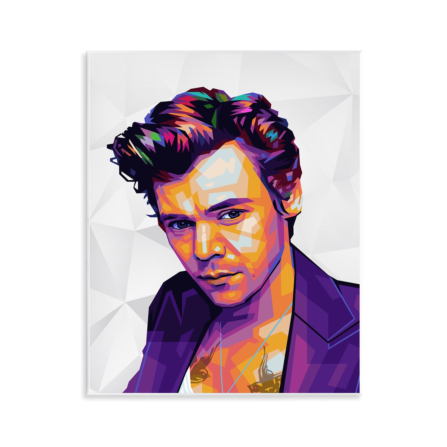 Stupell Industries Bright Hued Harry Wall Plaque Art Design by Birch &#x26; Ink
