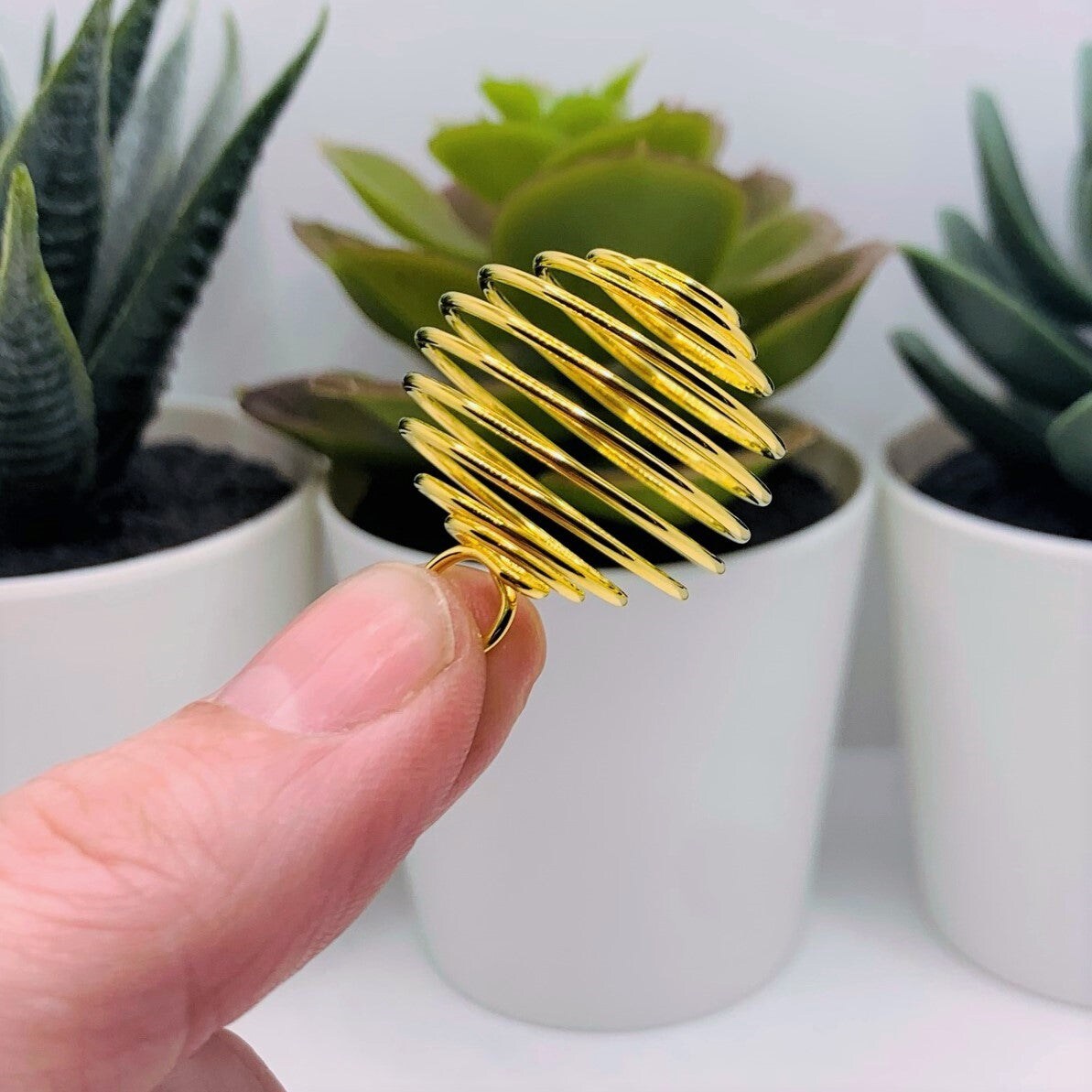 4 or 20 Pieces: 25 mm Gold Spiral Lantern Bead Cages