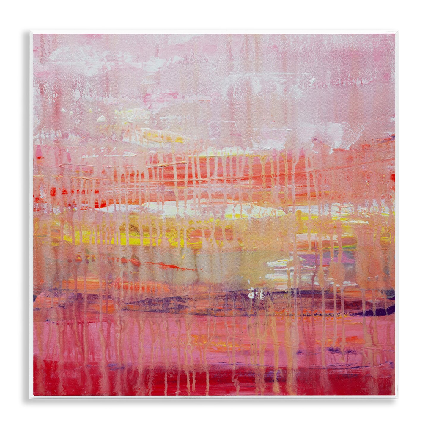 Stupell Industries Dripping Paint on Pink Wall Plaque Art Design by Hilary Winfield
