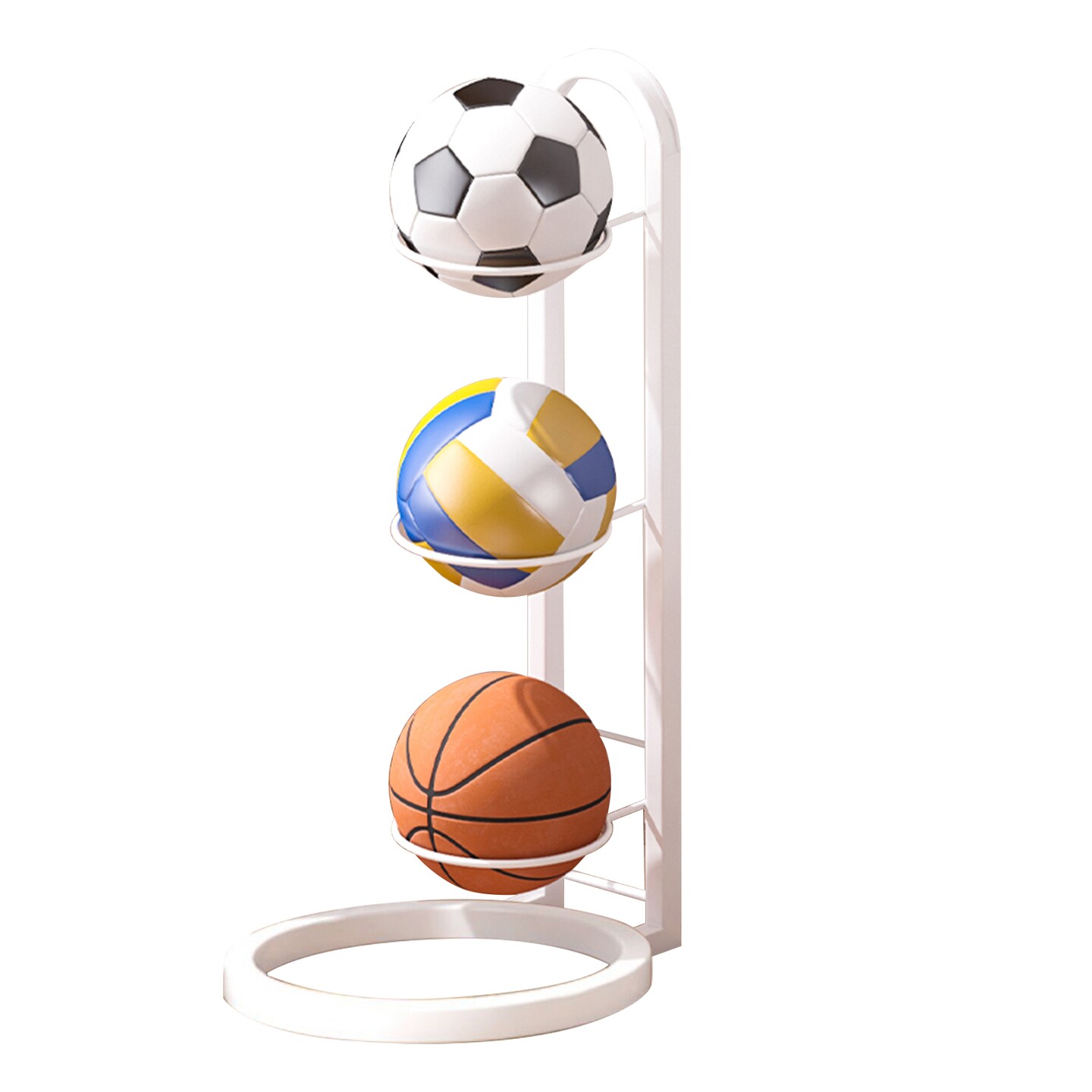 Basketball Ball Storage Rack Vertical Ball Stand Ball Storage Holder Organizer Space-Saving Display Stand For Volleyball