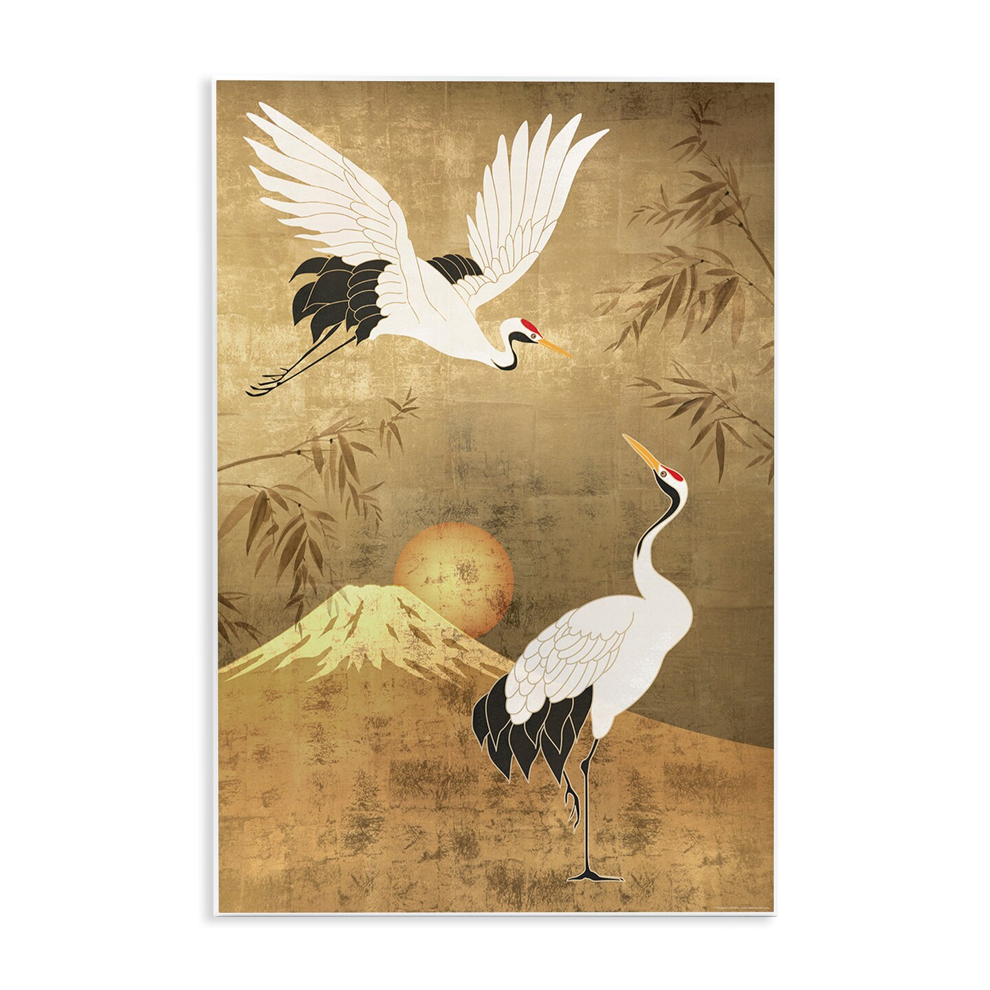 Stupell Industries Traditional Cranes & Mountain Wall Plaque Art Design by Reinders