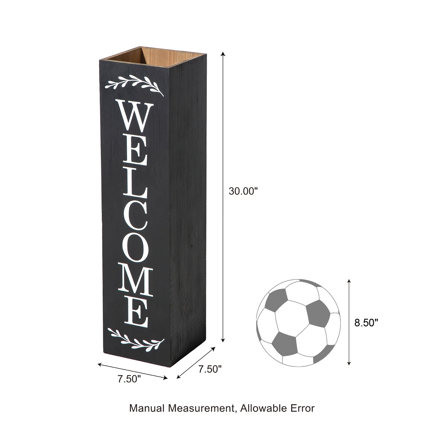 Set of 2 30&#x22;H Double Sided Solid Wood Boxed &#x22;WELCOME&#x22; Porch Signs