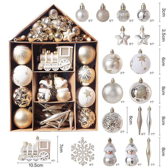 70-Pieces Set: Christmas Tree Decorations Christmas Ball