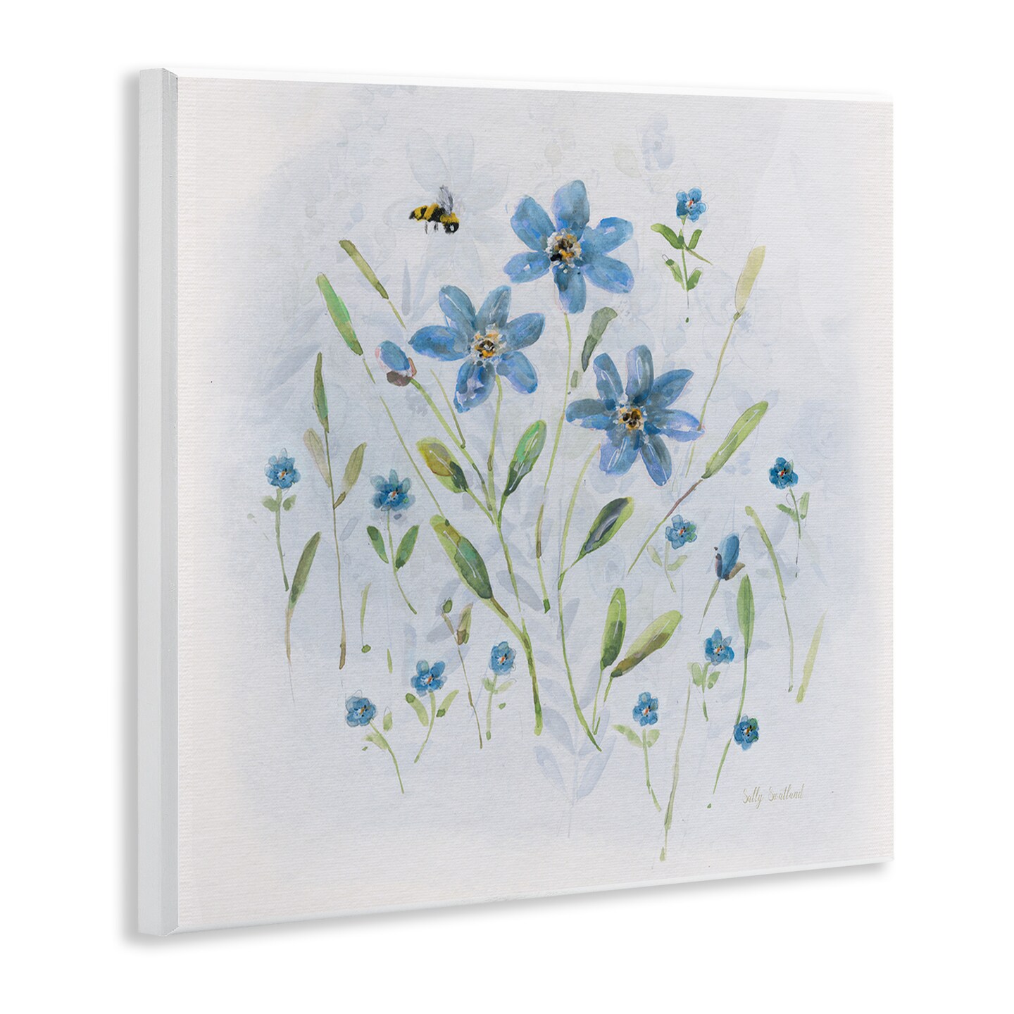 Stupell Industries Cottage Bee & Flowers Wall Plaque Art Design by Sally Swatland