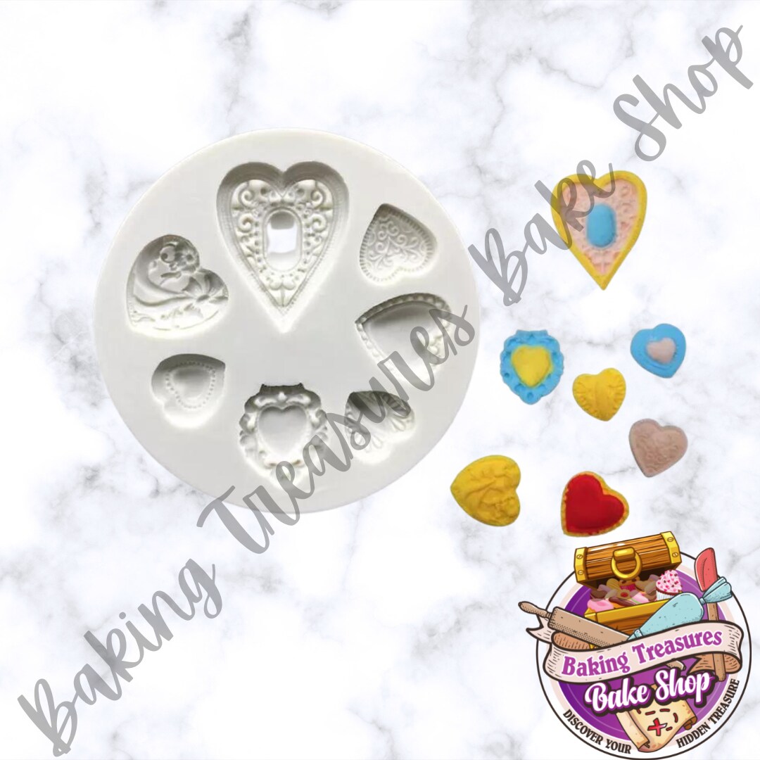 Valentine&#x27;s Heart 7 Cavity Silicone Mold