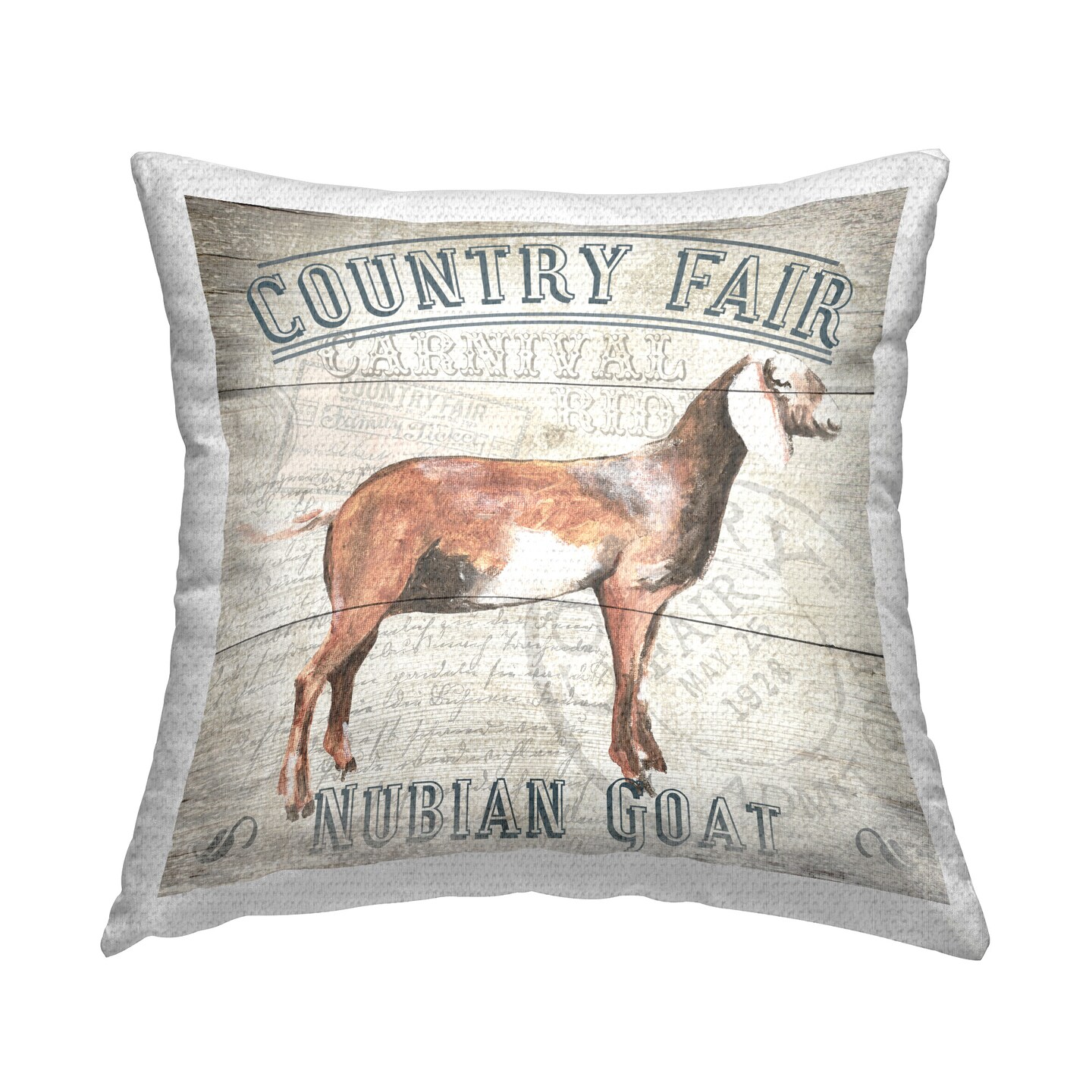 Country Fair Goat Design by Gail Fraser Outdoor Printed Pillow