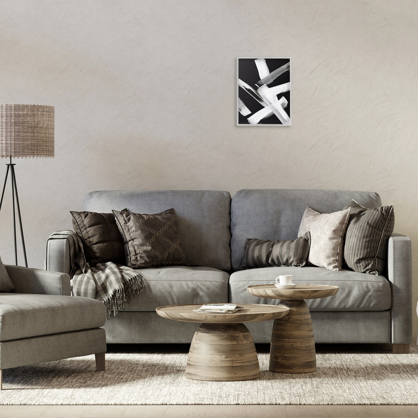 Stupell Industries Brushstrokes on Black Framed Giclee Wall Art Design by Susan Jill