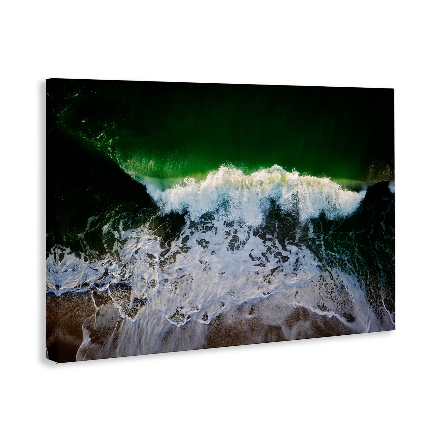 Stupell Industries Deep Green Wave Splash Canvas Wall Art Design by Rick Berk