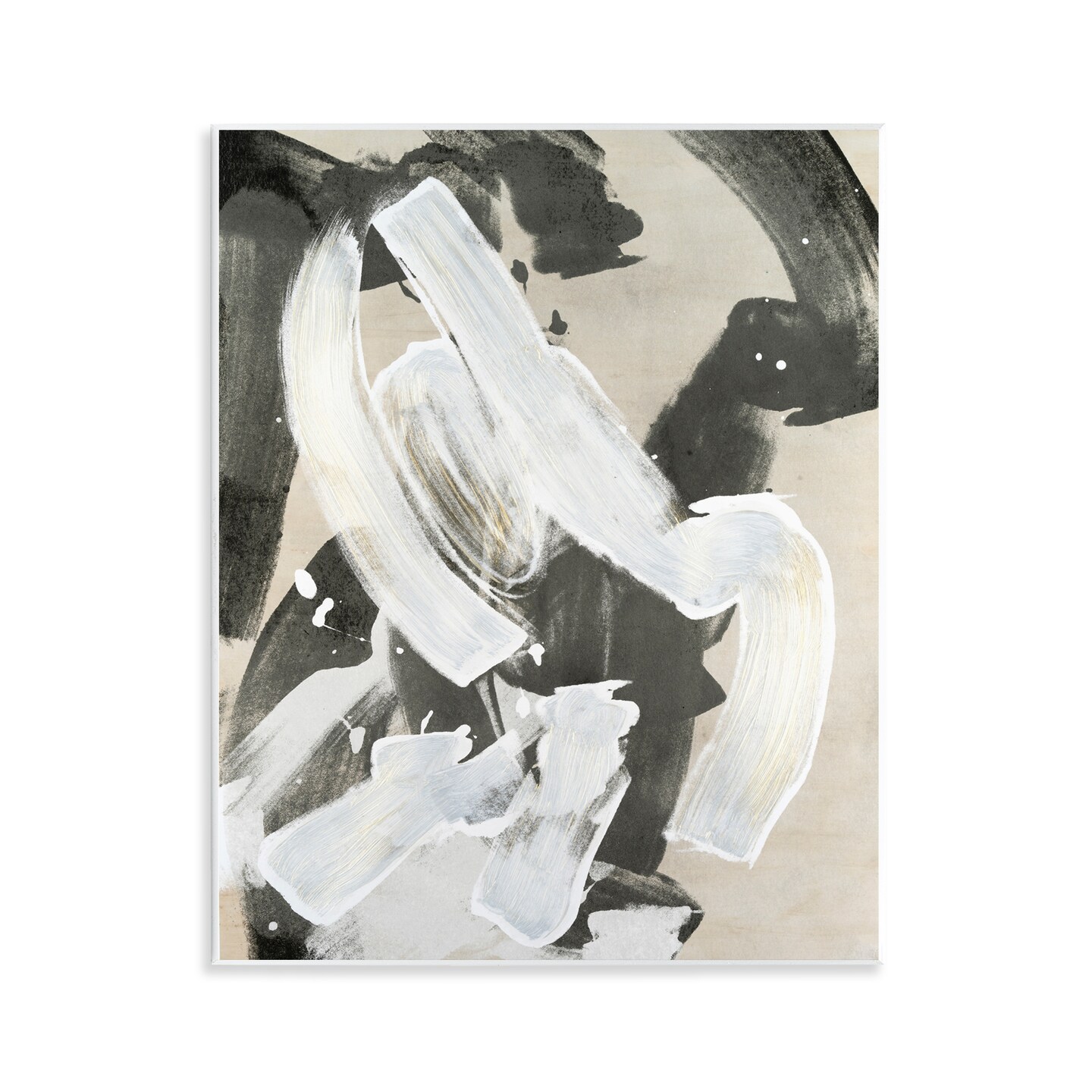 Stupell Industries Chaotic White Paint Streak Wall Plaque Art Design by Joris Hoefnagel