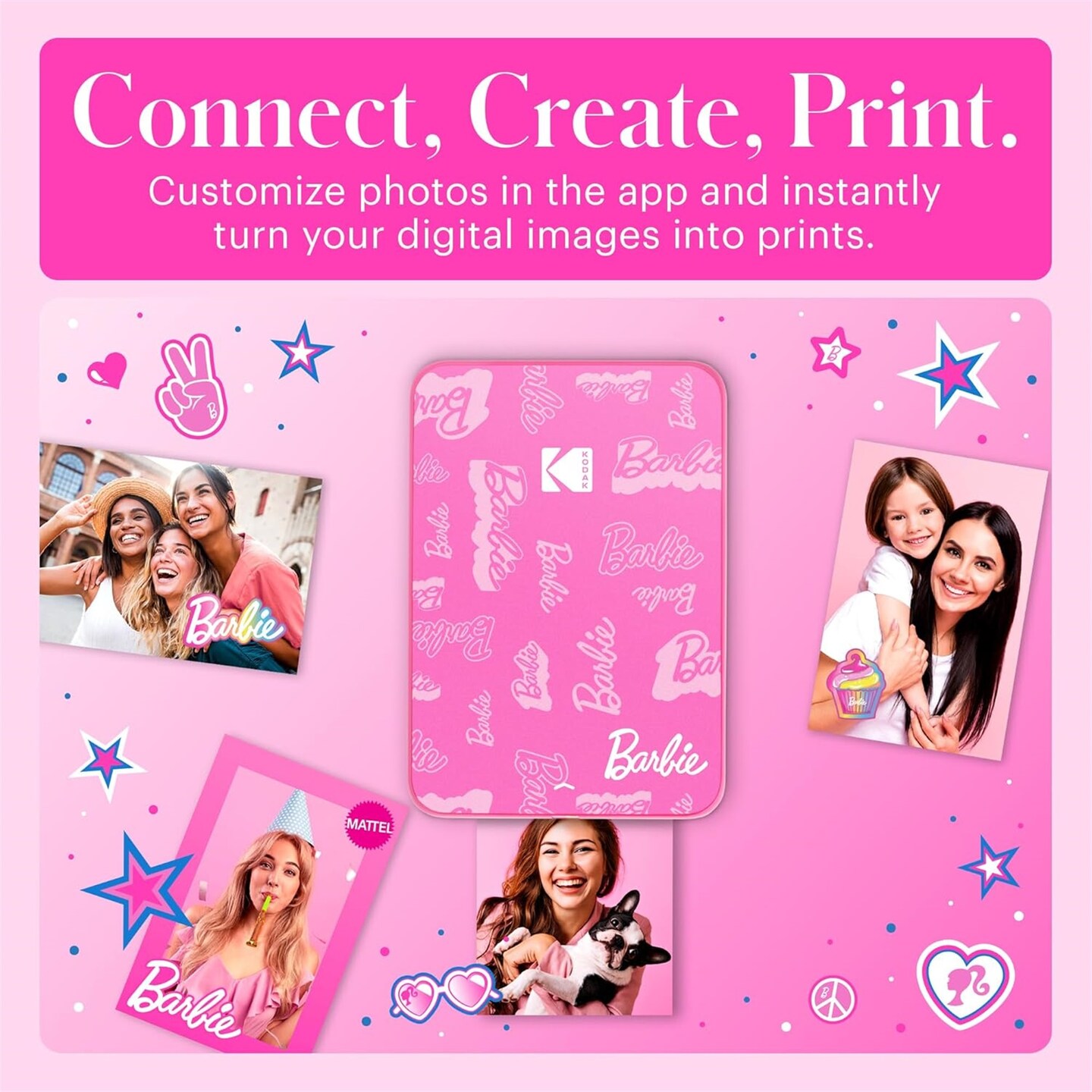 Kodak x Barbie Step Slim Instant Portable Photo Printer Barbie Starter Bundle (Signature Style)