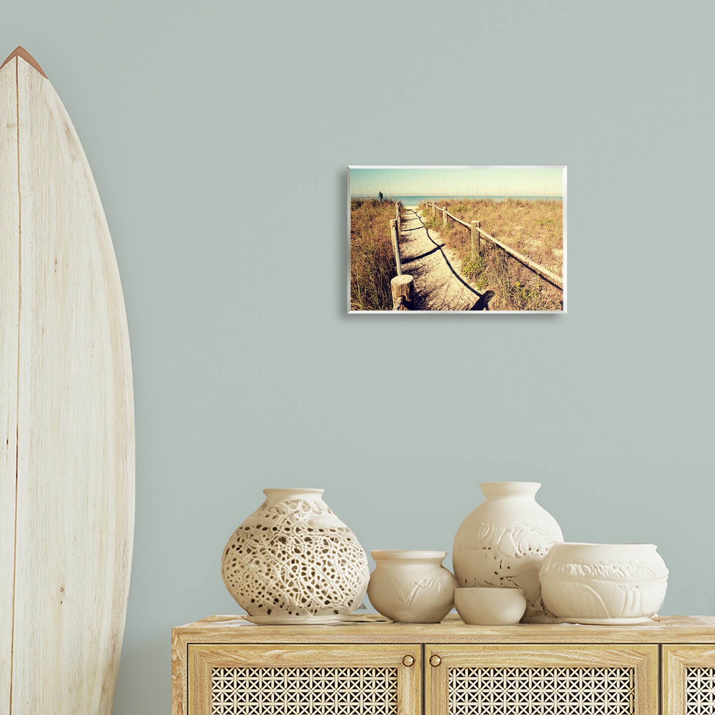 Stupell Industries Sandy Path Railing Wall Plaque Art Design by Gail Peck