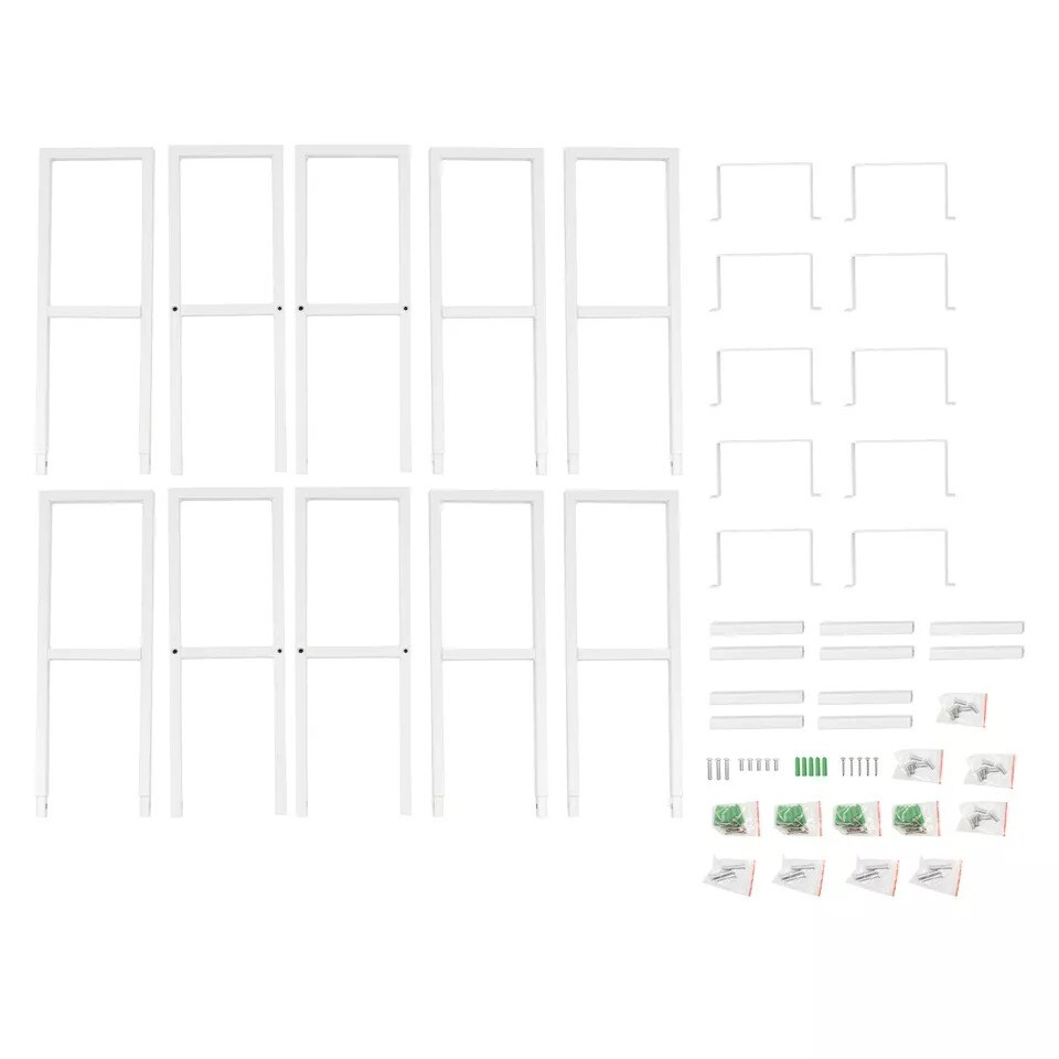 5 PCS Wall Mount Media Storage Rack CD DVD Organizer Metal Floating Shelf White