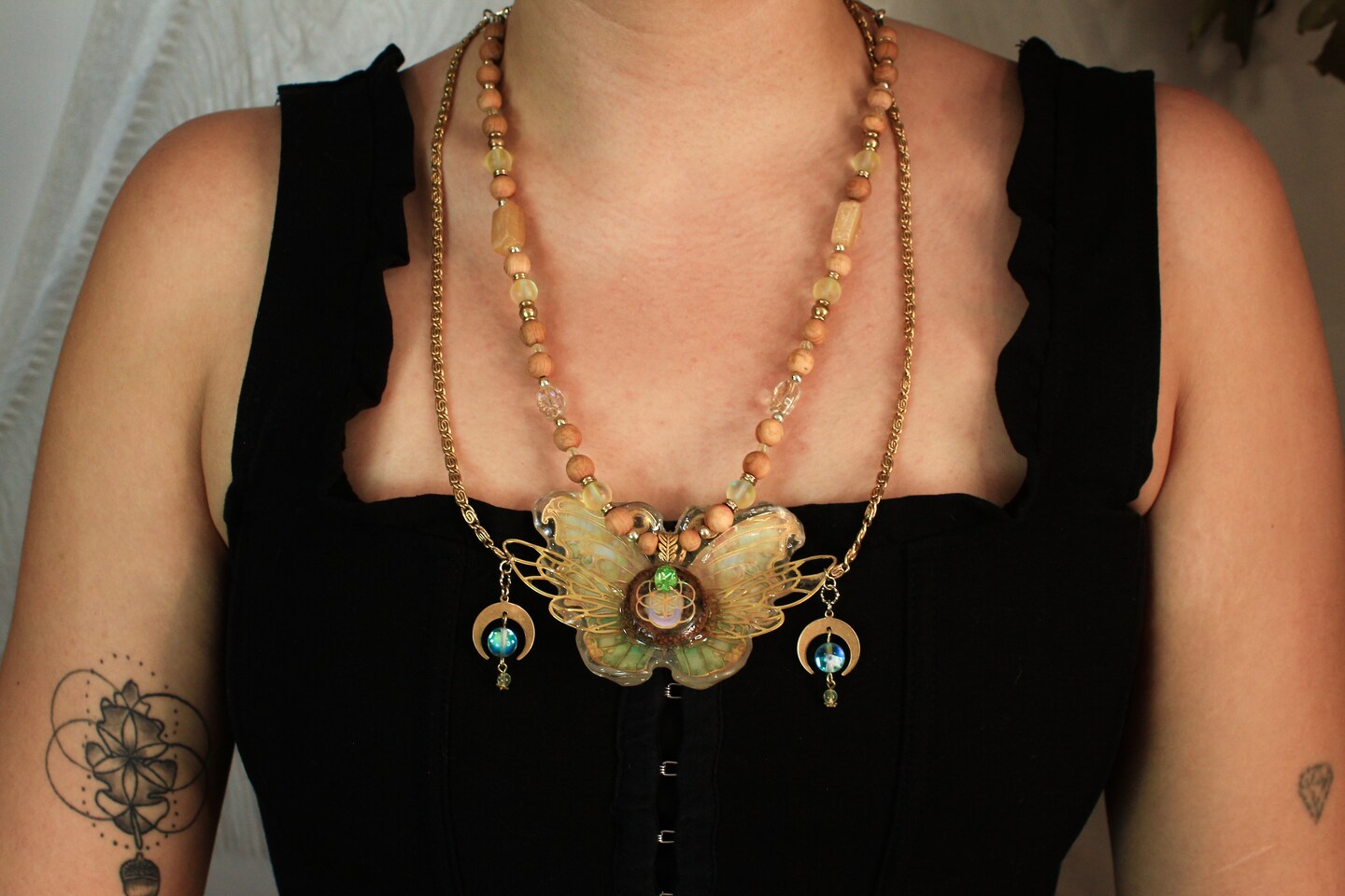 Acorn Fairy Necklace - 1 of 1 Designer Nature Jewelry - With a Real Acorn UV Glow in the Dark - Seed of Life