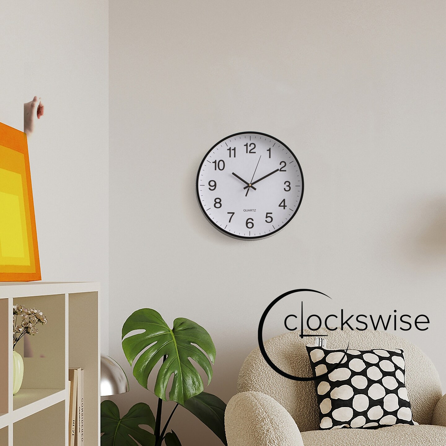 Clockswise Black Analog Clock &#x2013; Silent, Non-Ticking for Wall, Office Desk, Table and Shelf, Battery-Operated Perfect for Home Office, Farmhouse Kitchen Decor, Bathroom, School and Bedroom Decor