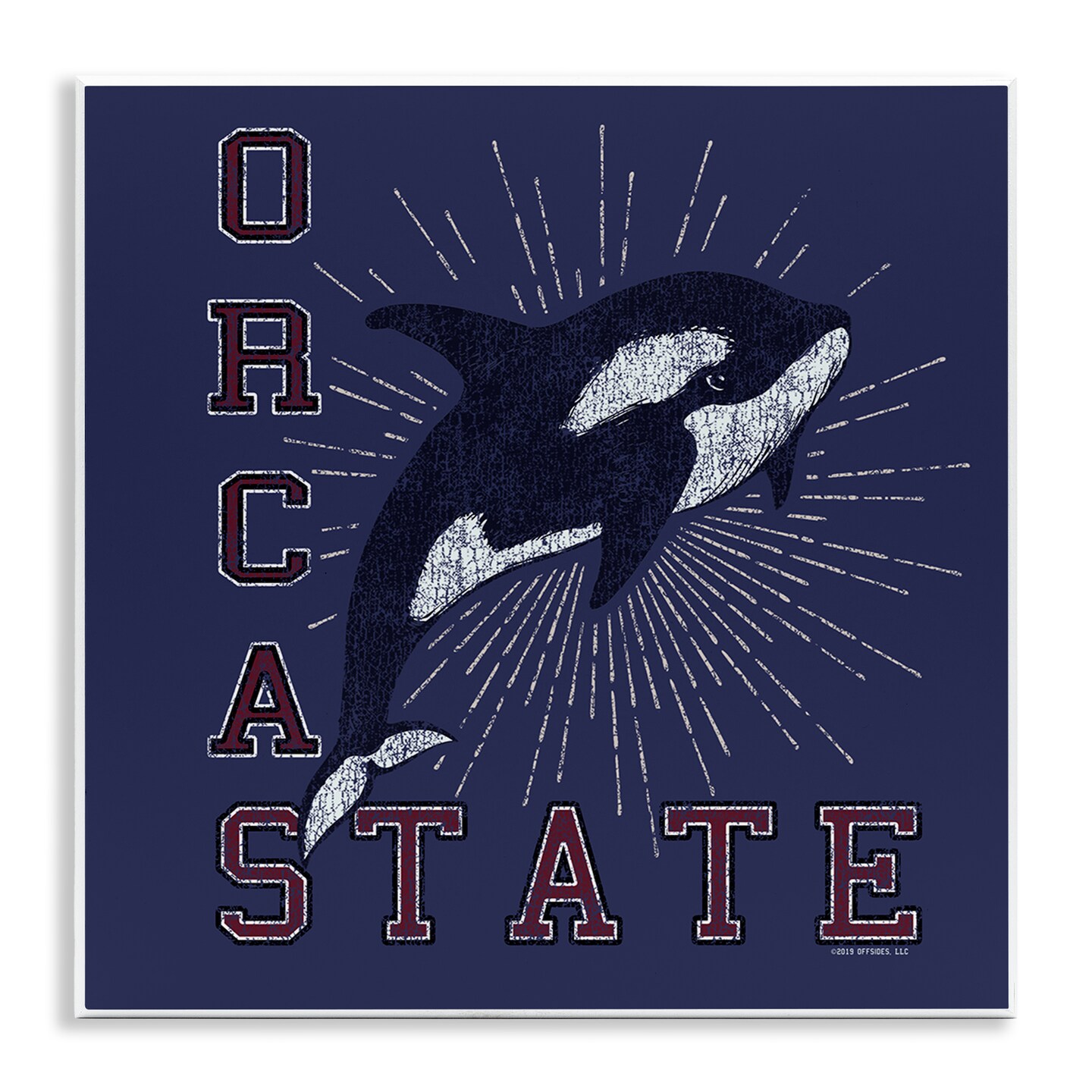 Stupell Industries Orca State Varsity Wall Plaque Art Design by Spirit Animals/Life Is High