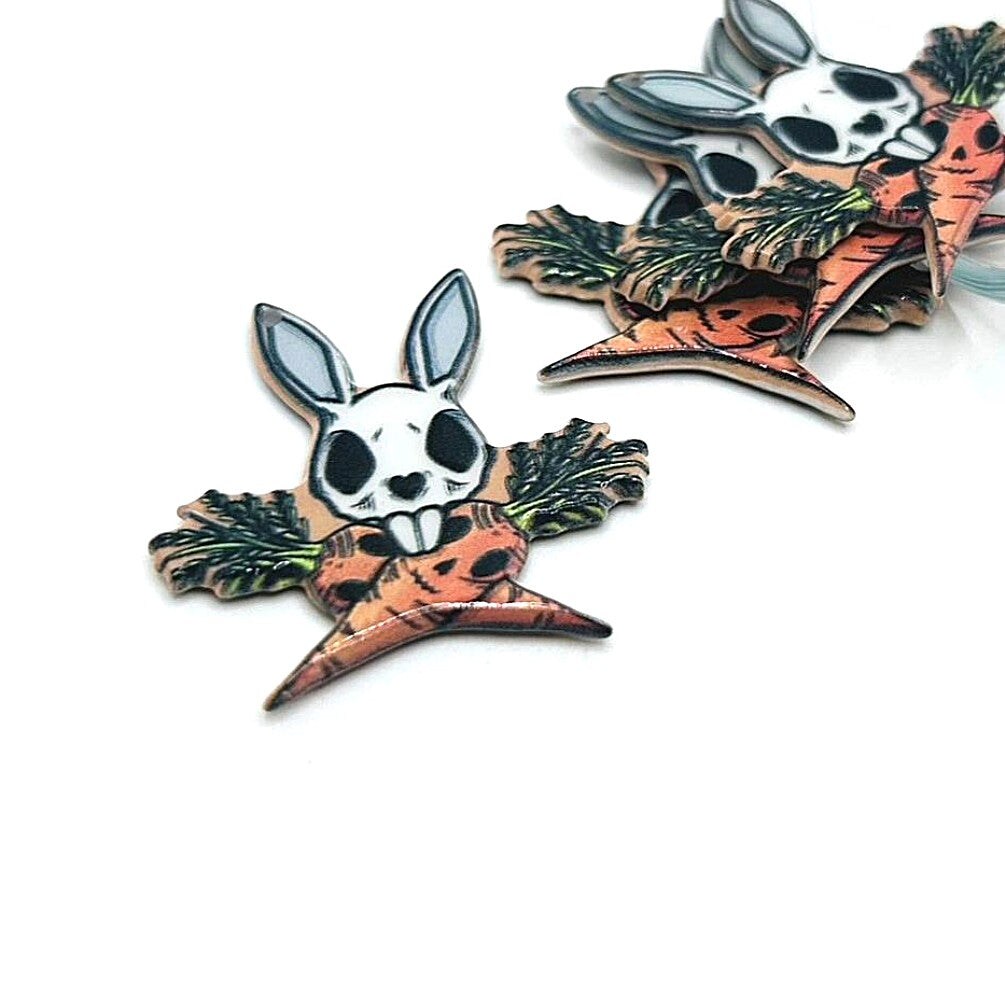 1, 4 or 20 Pieces: Creepy Easter Bunny Charms - Double Sided