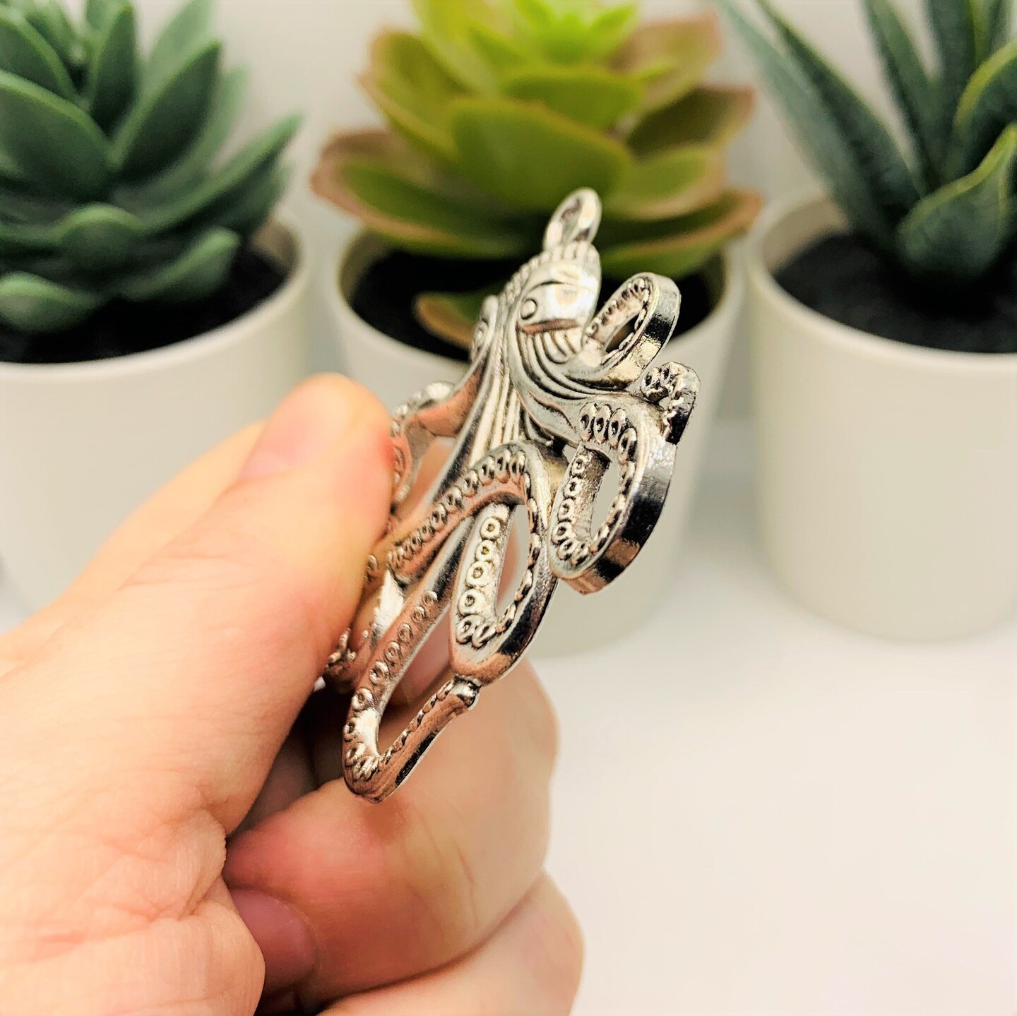 1, 4 or 20 pieces: Large Silver Octopus Cthulhu Pendant Charms