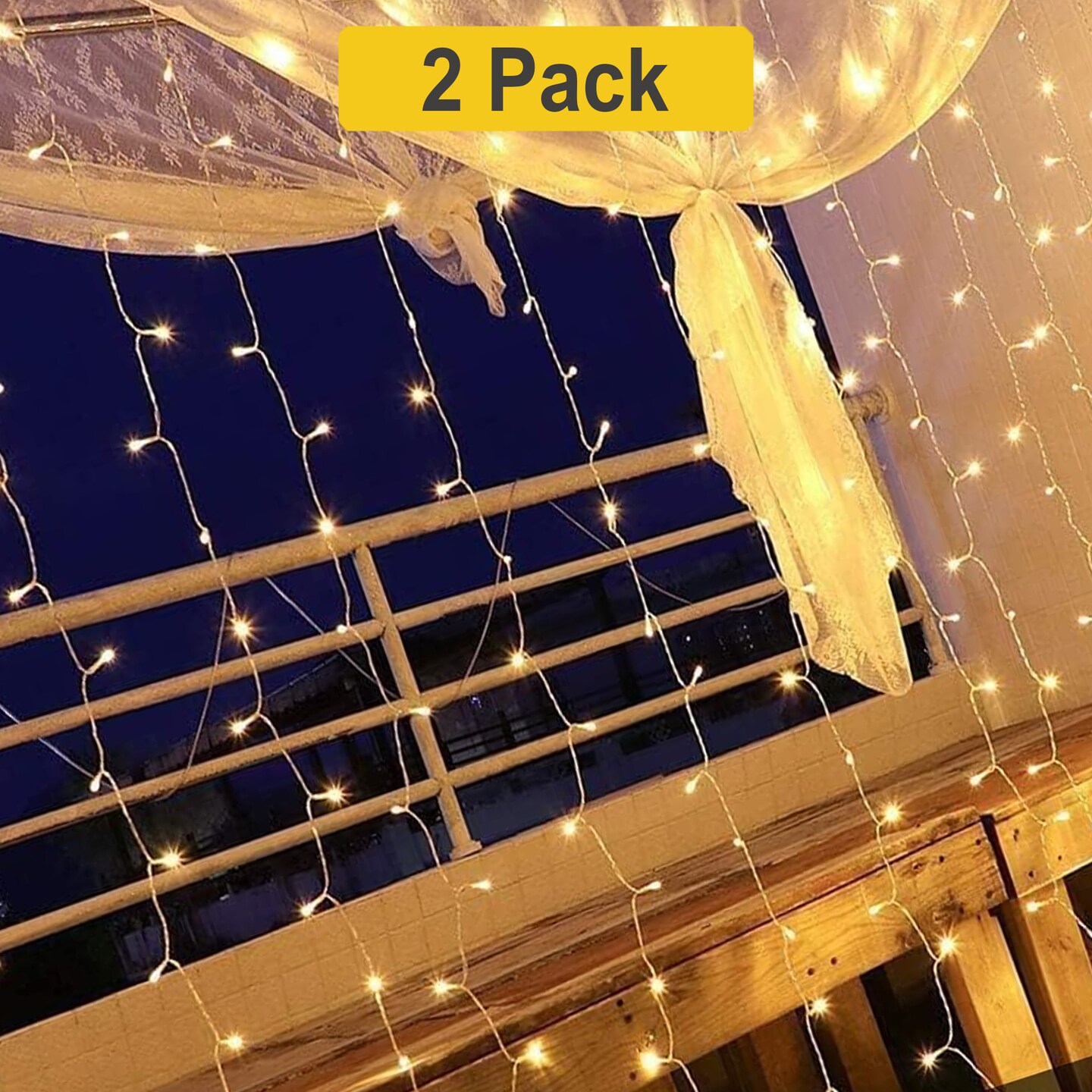 12 Pcs LED Curtain Light for Christmas