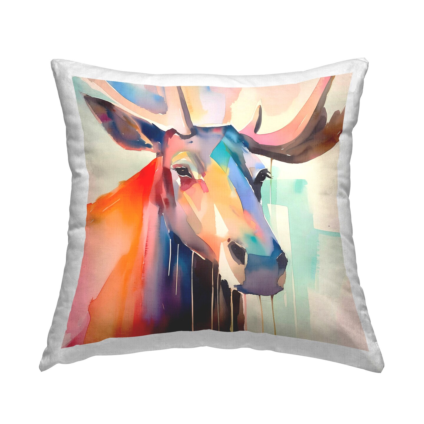 Modern Moose Abstraction Design by Walker Noble Throw Pillow 