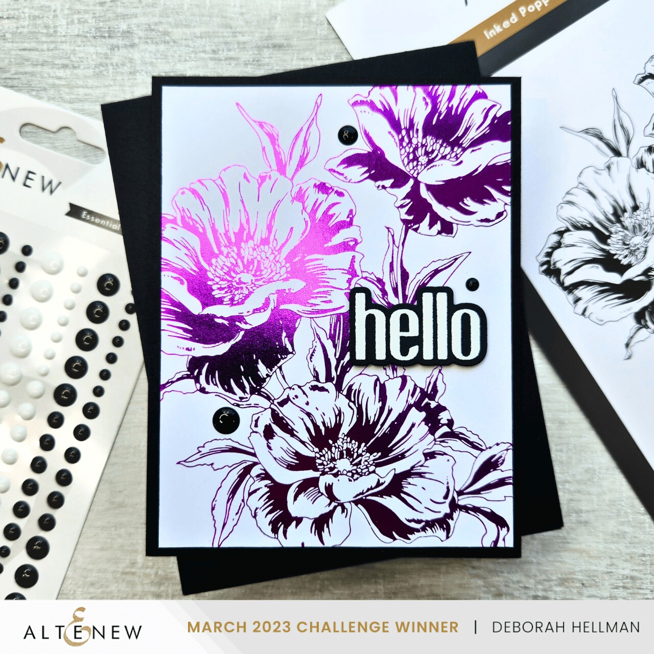 Inked Poppies Press Plate/Foil Plate