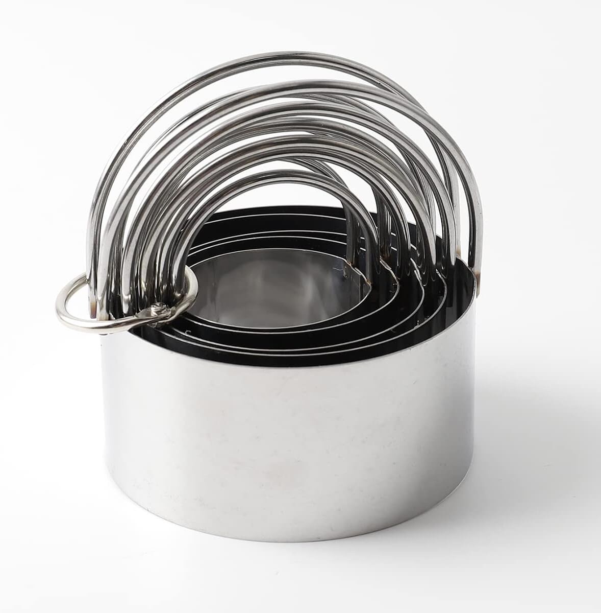 Cookie Cutter Set 10 Stainless Steel Round &#x26; Square Cutters with Handles
