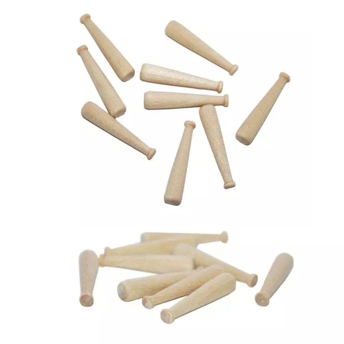 Kitcheniva 1-15/16" Miniature Baseball Bat Unfinished Wood Bat Small Craft DIY 25 Pcs